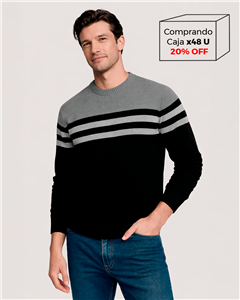 8110 - Sweater Escote Redondo Rayado TALLE ESPECIAL